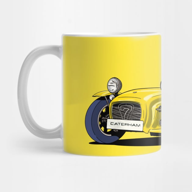 Yellow Caterham Seven by Webazoot